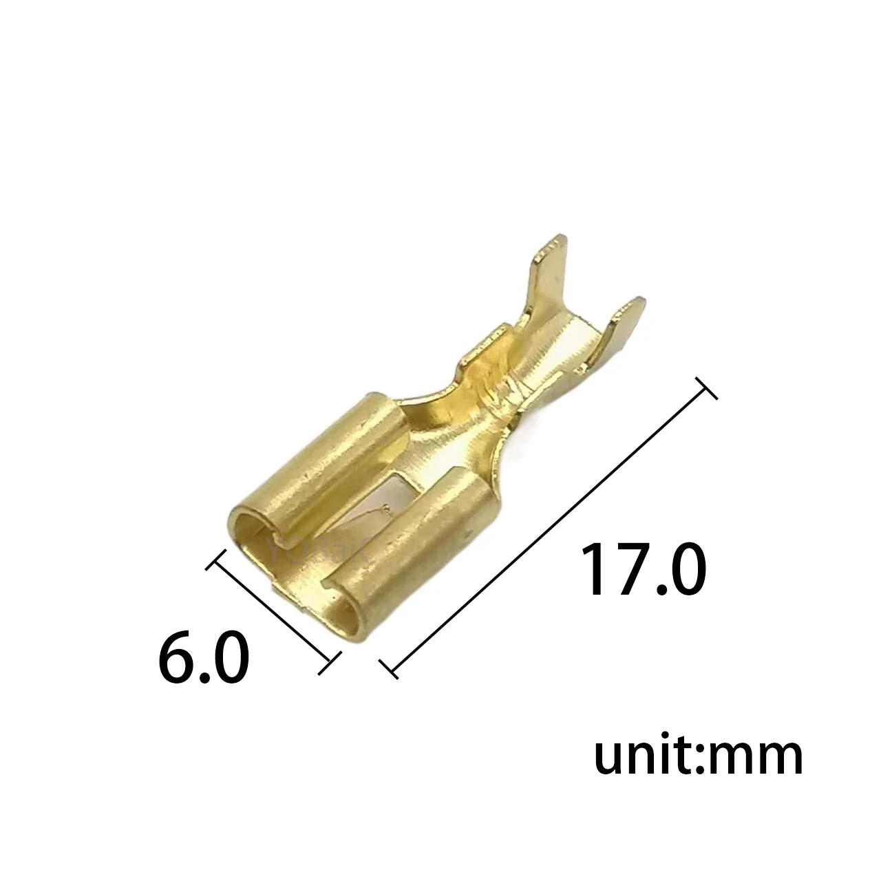 50/100/200PCS 4.8MM Brass Tinned Automotive Cable Connector Crimp Terminal Fuse Box  Female Wire Splice Pins DJ621-E4.8A