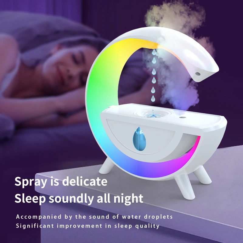 Anti-gravity Humidifier Water Drop RGB Desk LED Night Light For Indoor Bedroom Descroation Creative Atmosphere Table Lamps