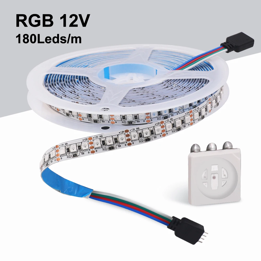5M 3535 SMD 5mm 8mm 10mm PCB 60 LEDs 120 LEDs 180 LEDs RGB LED Strip Color Changeable 12V DC Flexible Tape Ribbon TV Backlights