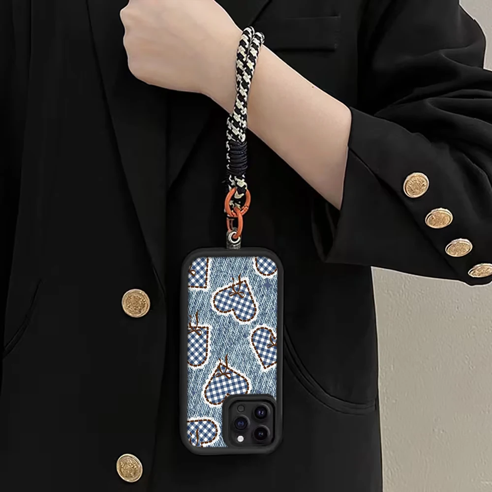 Blaue Denim-Herz-Handyhülle mit Trageband für Samsung Galaxy Note 20 Ultra S25 S26 S24 S22 Plus S24 S23 FE S24 S25 Ultra A56 Cover – Detail 4