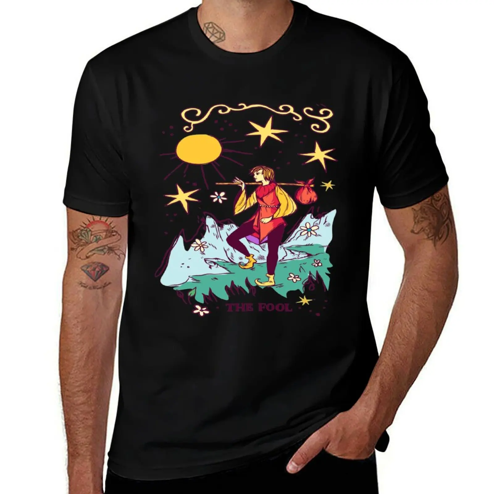 The Fool Tarot Card T-Shirt Holiday Simple Tee Shirt