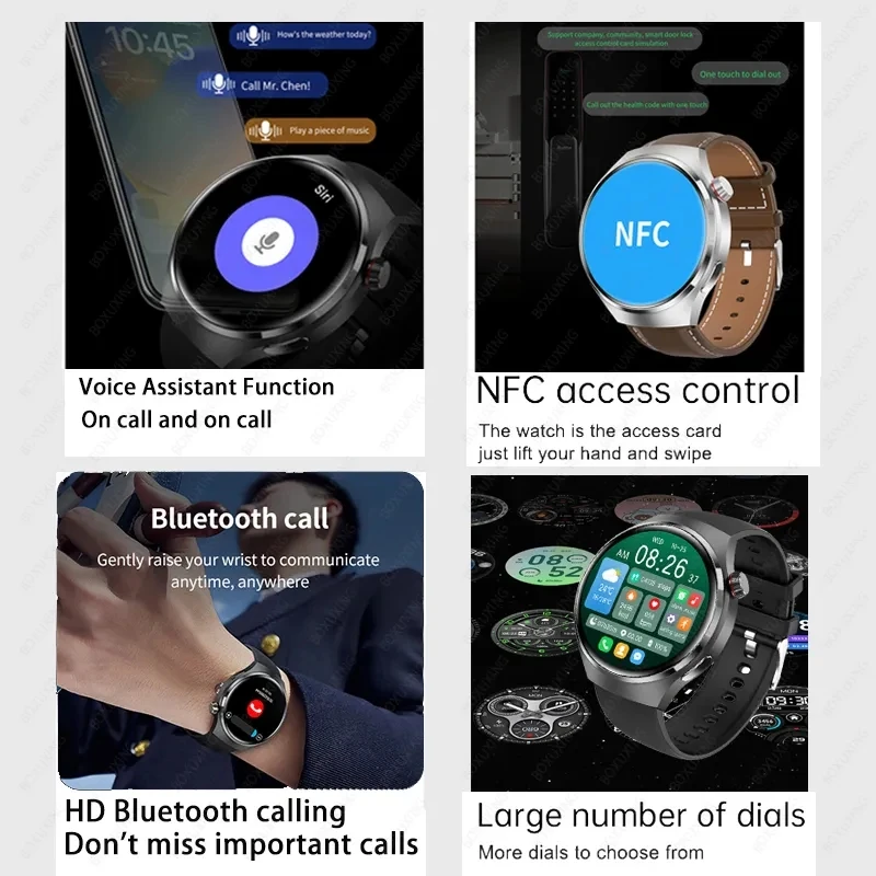 ใหม่ NFC สมาร์ทวอท์ชผู้ชาย AMOLED HD หน้าจอ Heart Rate Health Monitor GPS กีฬาบลูทูธ IP68 SmartWatch กันน้ําผู้หญิง