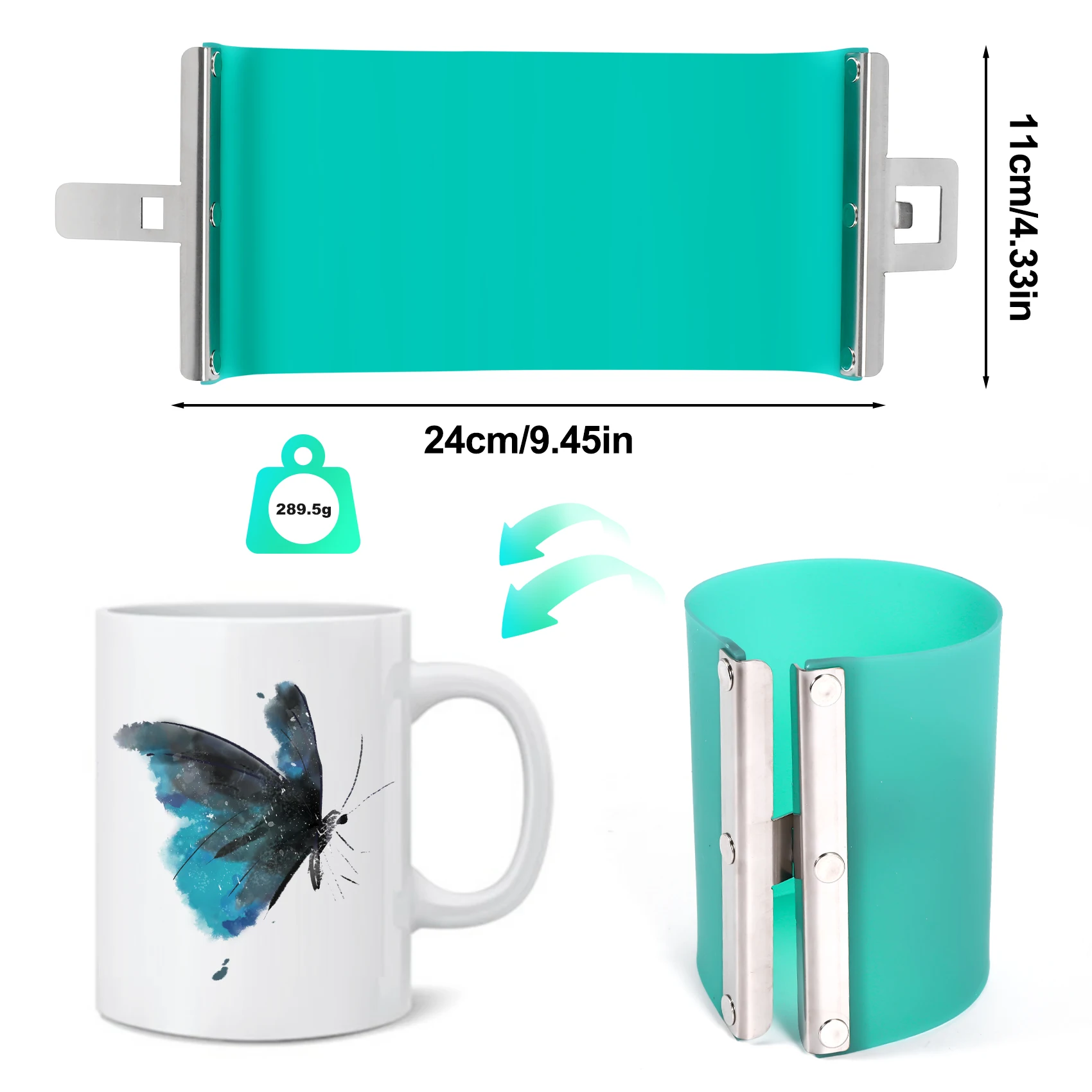 3 uds impresora de sublimación 3D taza de silicona envolturas abrazaderas taza de 11OZ accesorio de molde de silicona taza para impresión de tazas de sublimación 3D