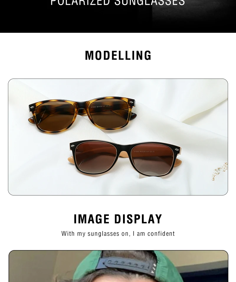 CRIXALIS Polarisierte Sonnenbrille für Herren, Retro-Spiegelbrille, für Herren, zum Fahren, Vintage, Reisen, Angeln, klassische Sonnenbrille für Damen, 400 – Detail 2