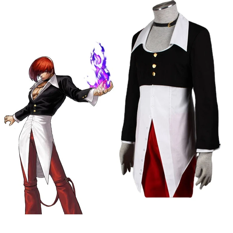 

Anime Iori Yagami Cosplay Costume Black Uniform Red Pant Men Suit Set for Halloween Carnival Party