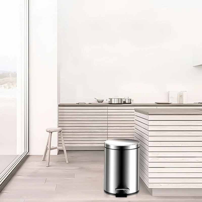 Y1UB Small Trash Bin with Quiet Closing Lid Space Saving Trash Can Rubbish Bin for Bathrooms and Bedrooms