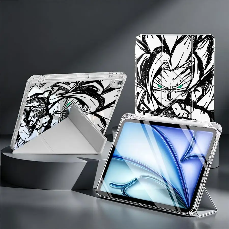 With Pen Slot Cover Tablet Case For iPad 10th Gen Air 8 M2 M3 3 Pro 13 2025 2026 12th 11th 9th Mini 7 6 5 Dragon Ball Cool Goku