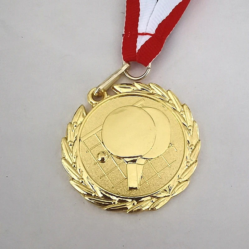 Customized Table Tennis Medal, Metal Zinc Alloy, Gold, Silver, Bronze, School Sports Game, Creative Souvenir Rewards, 5cm, 10Pcs