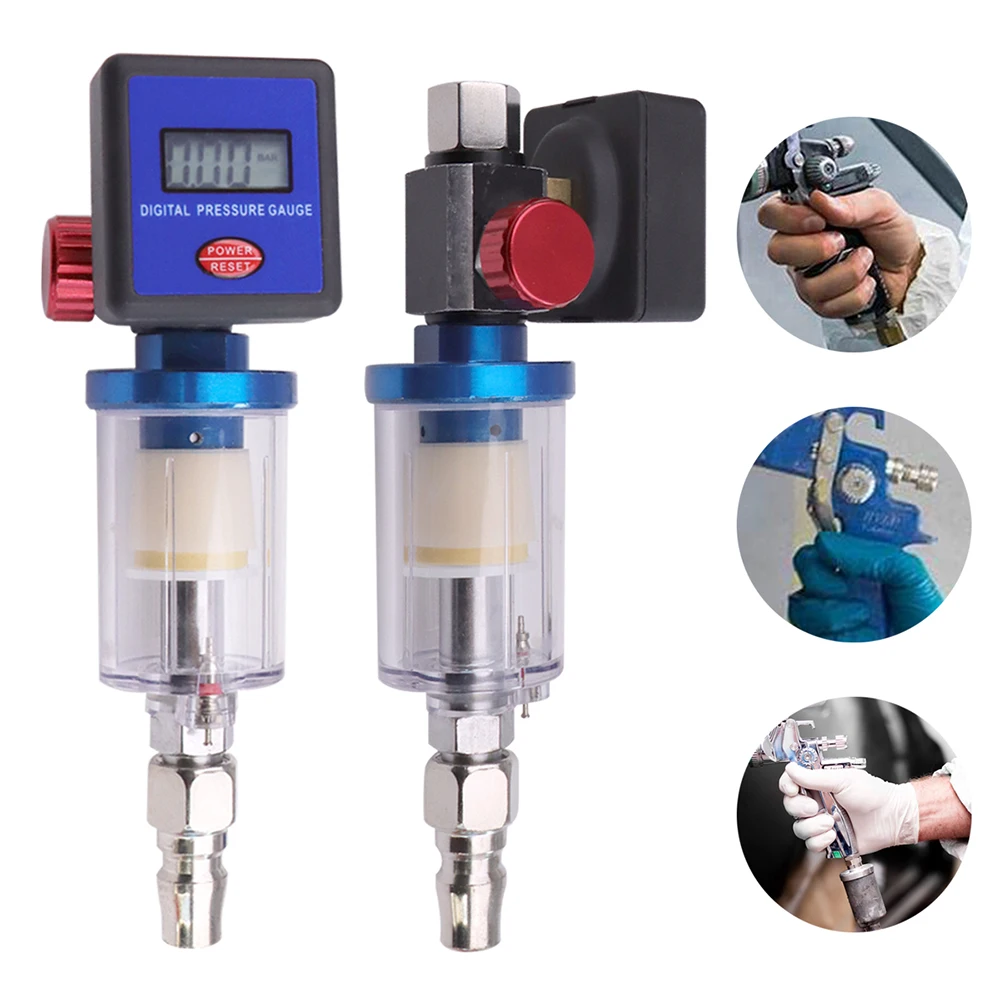 Airbrush Electronic Pressure Regulator LCD Digital Display +1/4