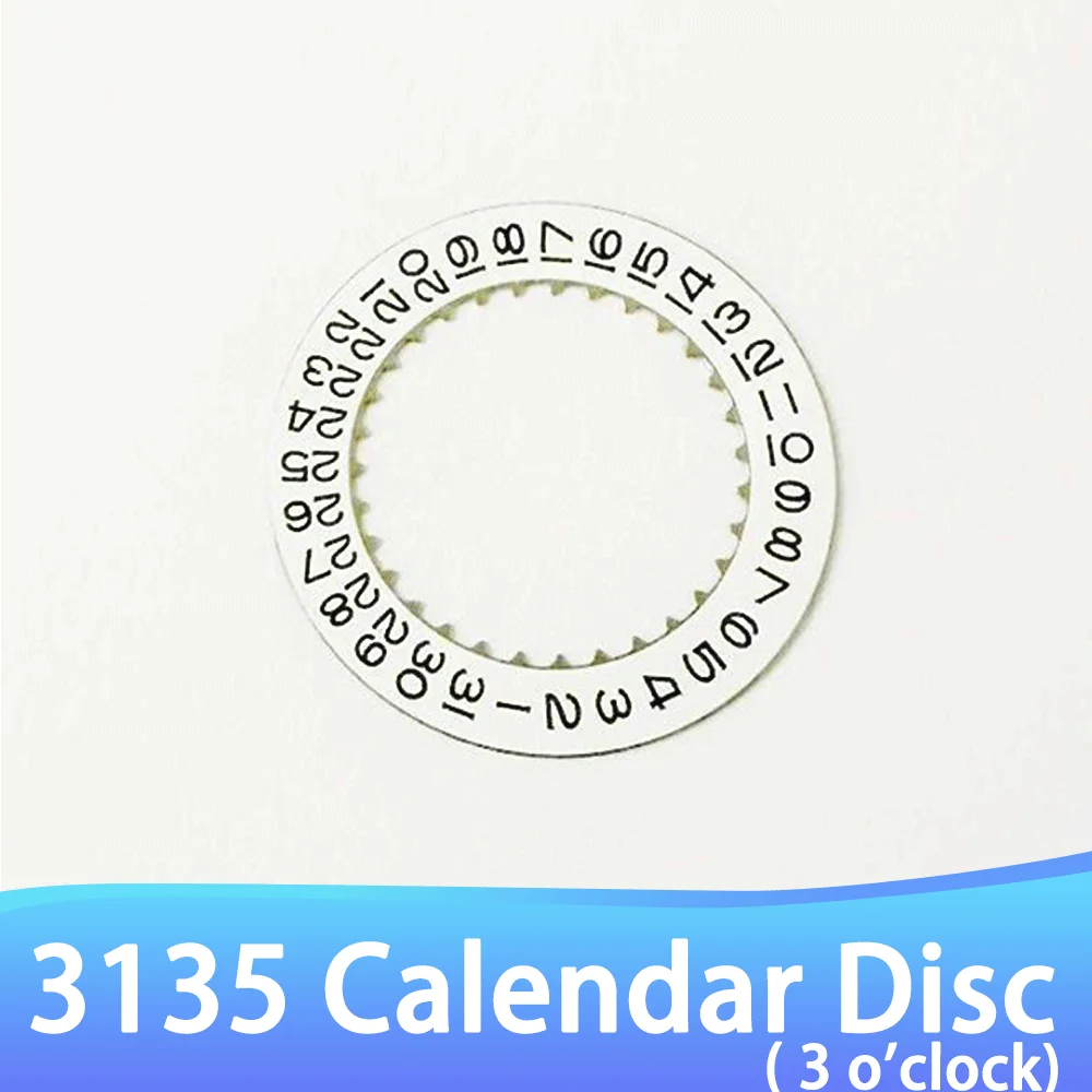 

Watch Accessories Suitable for Dandong 3135 Movement Calendar Disc White 3 o'clock Repair and Replacement 3135 Calendar Disc