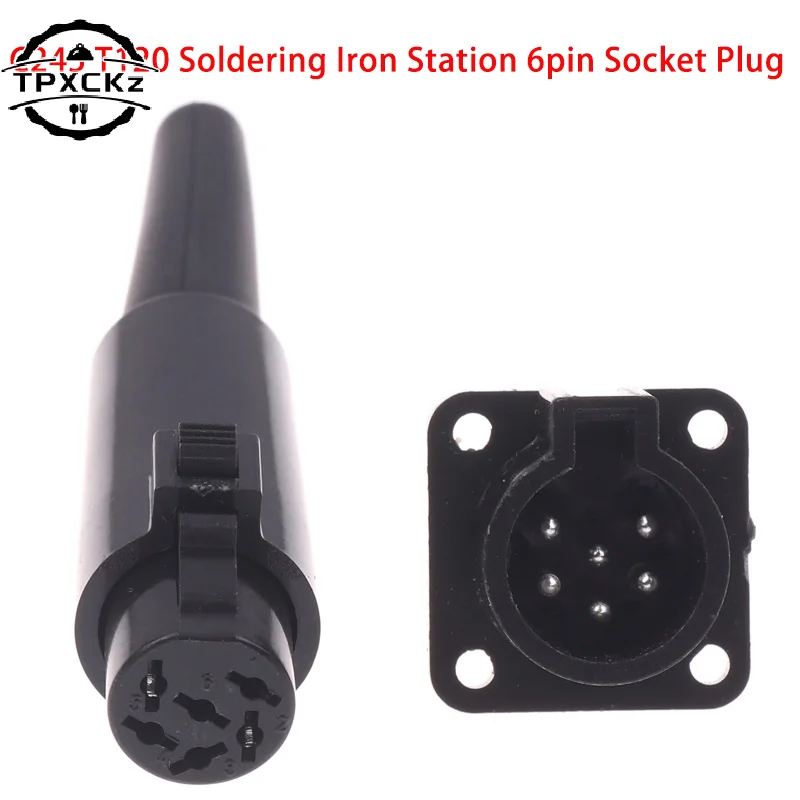 C245 T120 Soldering Iron Station Dedicated 6-core Plastic Socket Plug Replacement Socket