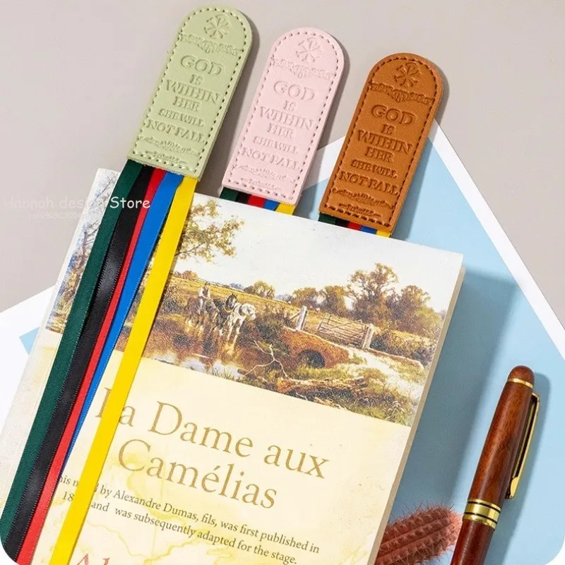 

Leather Ribbon Bookmarks Page Break Binder Marker Labels Book Reading Page Breakers Leather Ribbon Bookmarks Gifts for Readers