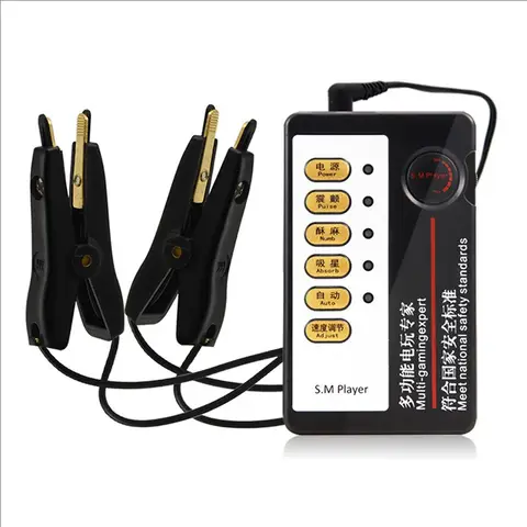 Electric Shock Nipple Clamps Breast Massager Stimulator BDSM Toys Bondage Clitoris Labia Clamp Slave Sex Toys Women Adult Games