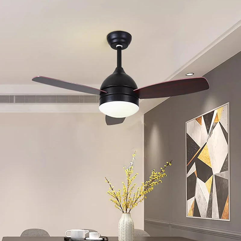 Fan Light Ceiling Fan and Plywood Blades, with Dimmable Light, 3 Speeds, Timer up to 8 Hours. Total Diameter of 98CM and 24W Pow