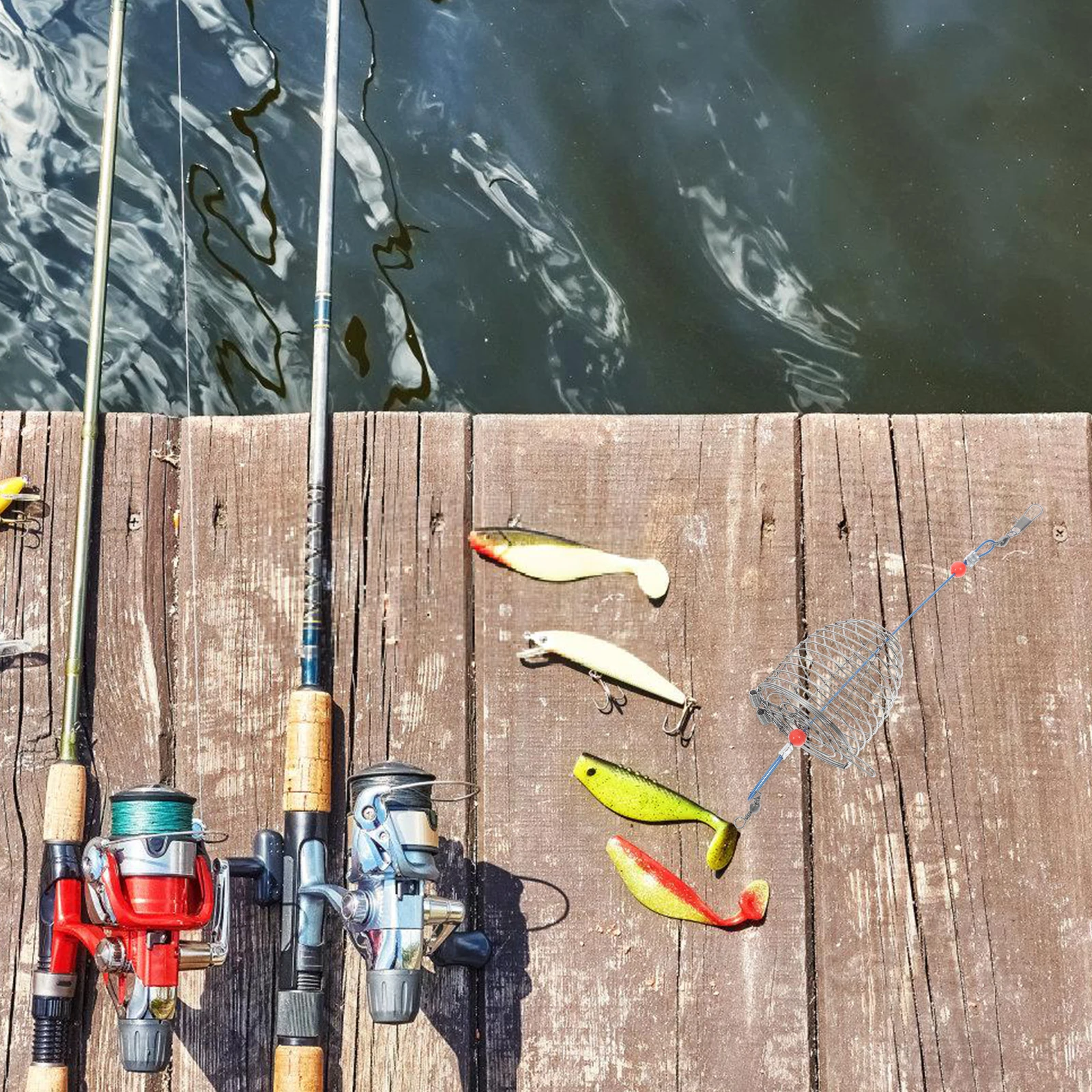 

5pcs Bait Cage Stainless Steel Fishing Accessories Method Feeders Carp Trap Basket Ideal for Eel Crab Lobster Shrimp Small Size