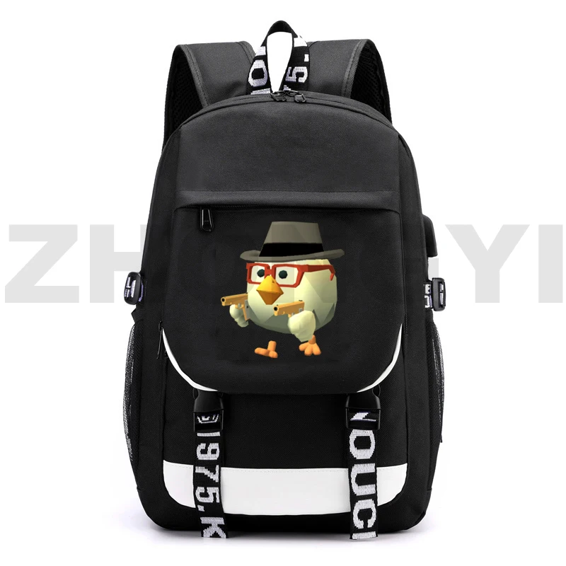 Men Chicken Gun USB Charging Backpacks Girls Multifunctional Anti Theft Laptop Bags Anime School Backpack for College Students