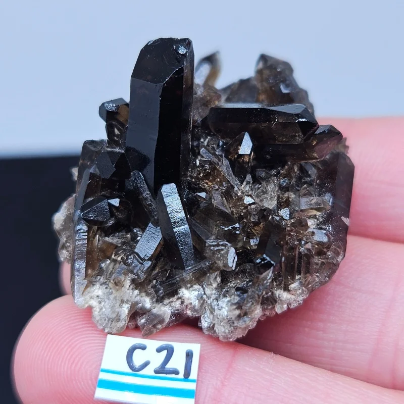 High Quality Smoky Black Crystal Cluster Natural Tawny Quartz Original Ore Specimen for Teaching And Home Decoration view 4