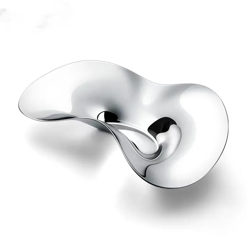 Furnishing Nordic Stainless Steel Fruit Plate, High-end Light Luxury Fruit Plate,  Table Home Decorations