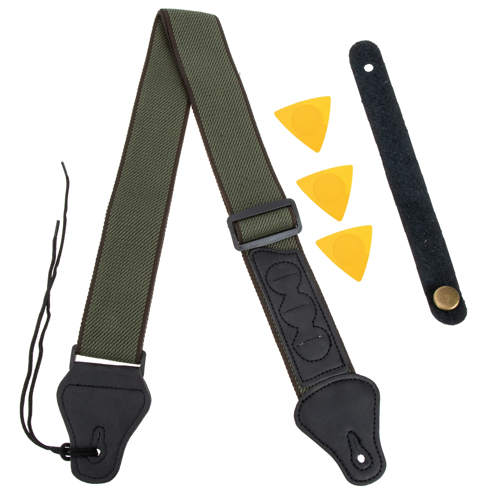 

1 Set Stylish Durable Guitar Strap Adjustable Cotton Plastic Belt Replacement Accessory For Electric Folk Guitar Instrument