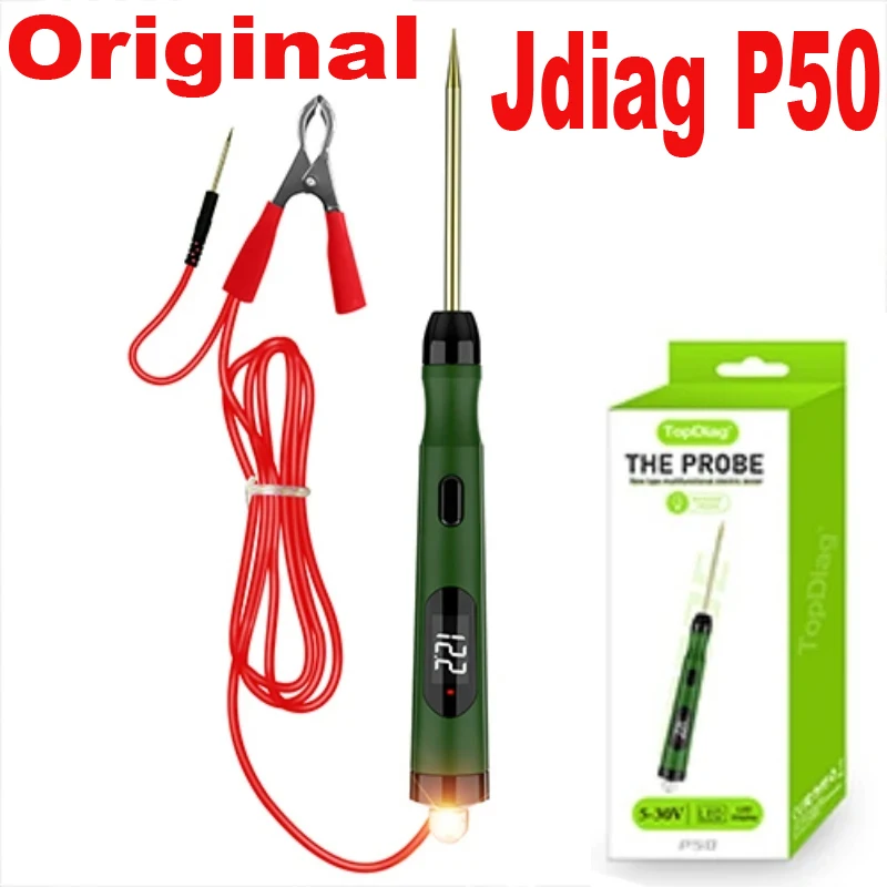 origin JDiag Topdiag P50 Car Electrical Circuit Tester Power Probe 5V-30V Digital Display Lamp Voltage Test Pen Auto Repair Tool