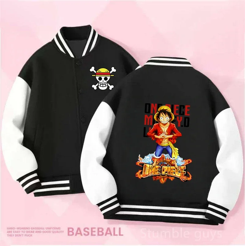 

Fall Hot Sale One Piece Ace Zoro Baseball Uniform Jacket Kids Anime Warm Casual Long Sleeve Fashion Outerwear Coat