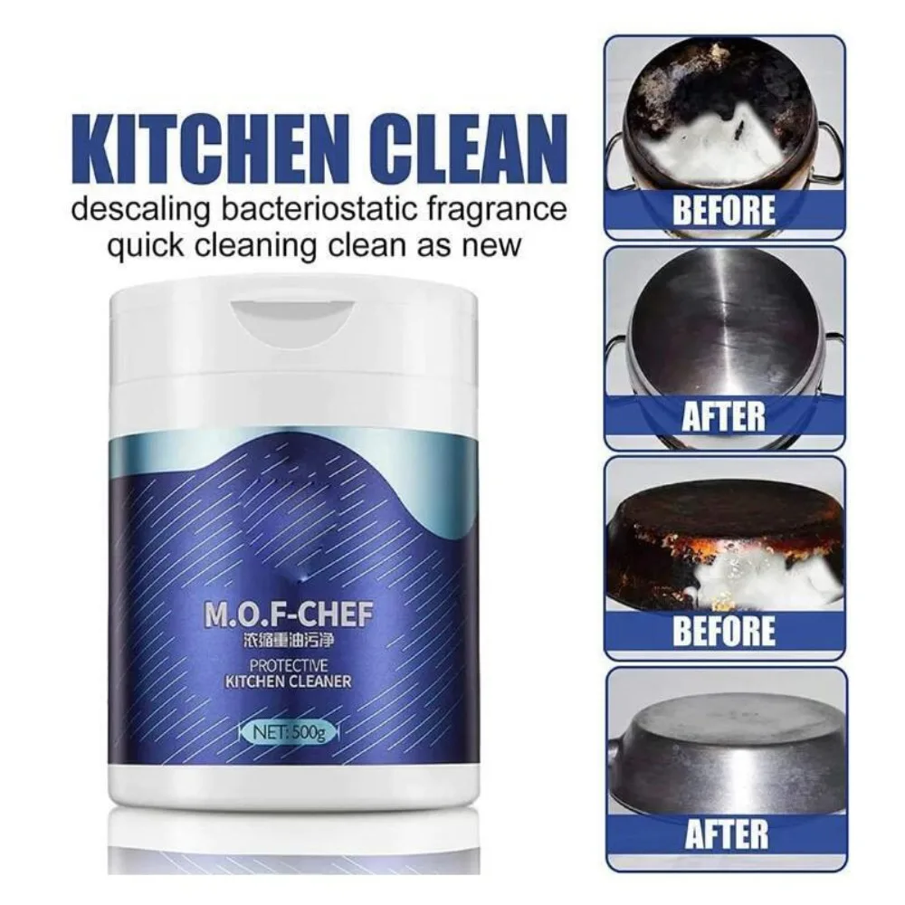 Mof Chef Cleaner Powder-Heavy Oil Stain Powder Cleaner,All Purpose Stain Remover