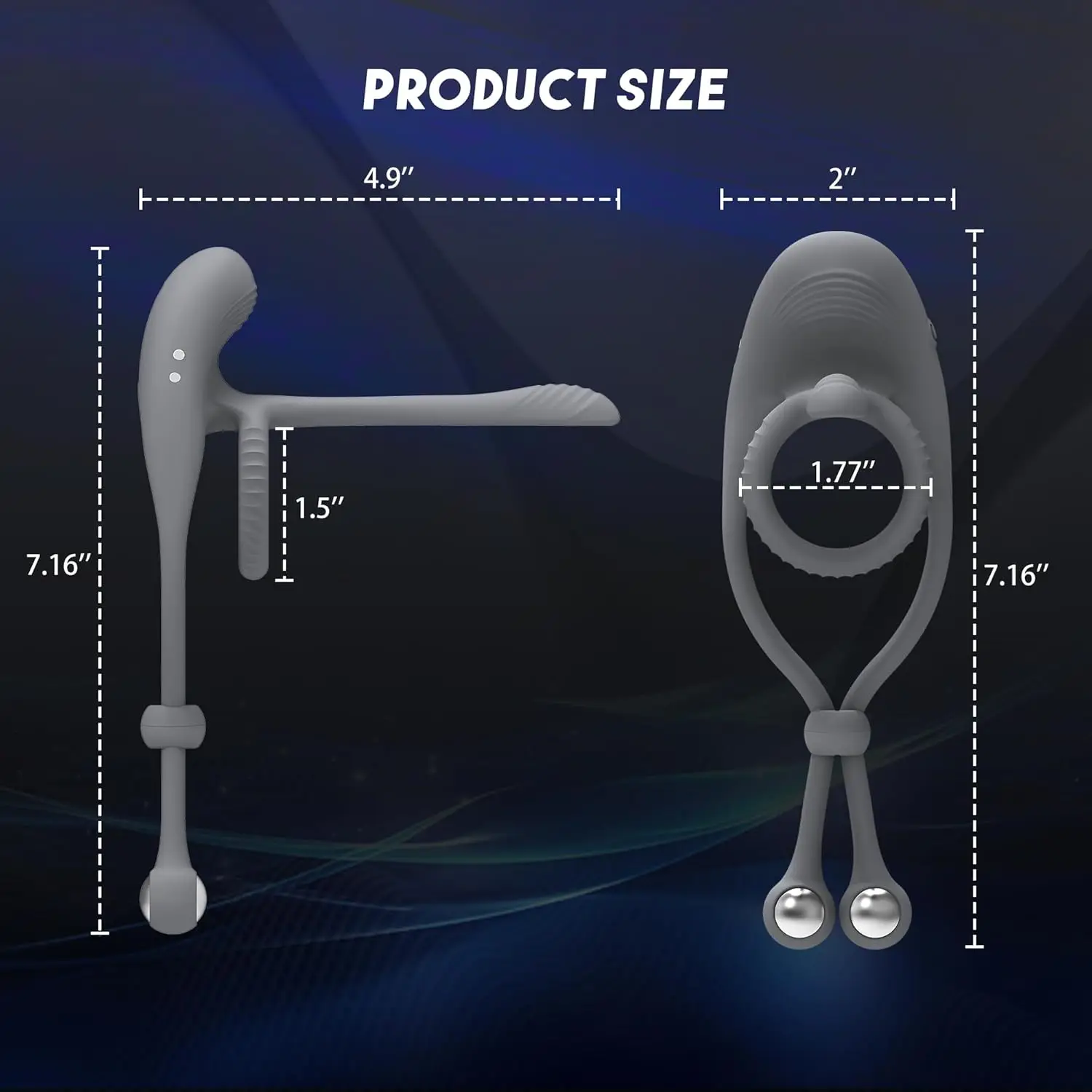 تهتز خاتم الديك ألعاب مثيرة للرجال ، ذكر هزاز القضيب الدائري الجنس لعب مع 2 كرة معدنية قابلة للإزالة للرجال الانتصاب الجنس ، عن بعد #4