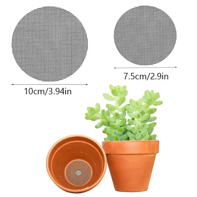 50-200Pcs Round Pot Hole Mesh Pads, Drainage Hole Screen Grid for Plant Pots, Prevent Soil Loss, Bonsai Flower Gardening Tools