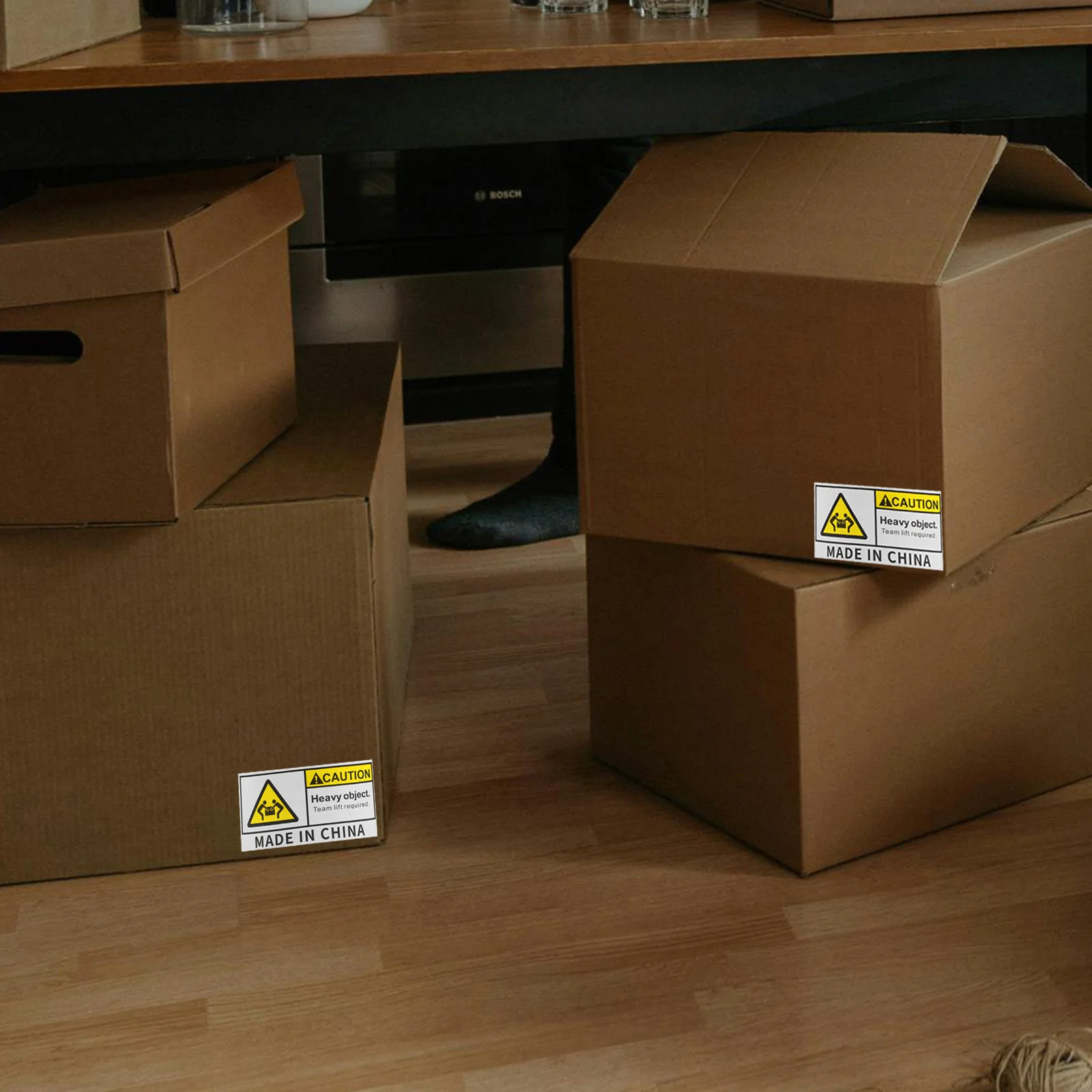 

500 Sheet Overweight Caution Heavy Object Stickers Team Lift Required Warehouse Shipping Moving Warning Labels