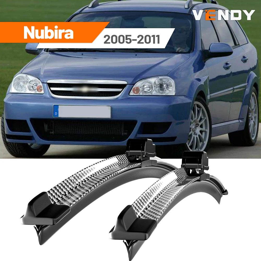Para Chevrolet Nubira 2005-2011 2006 2007 2008 2009 2010 2pcs Lâminas de limpador de para-brisa dianteiro Limpadores de para-brisa de fibra de carbono e preto