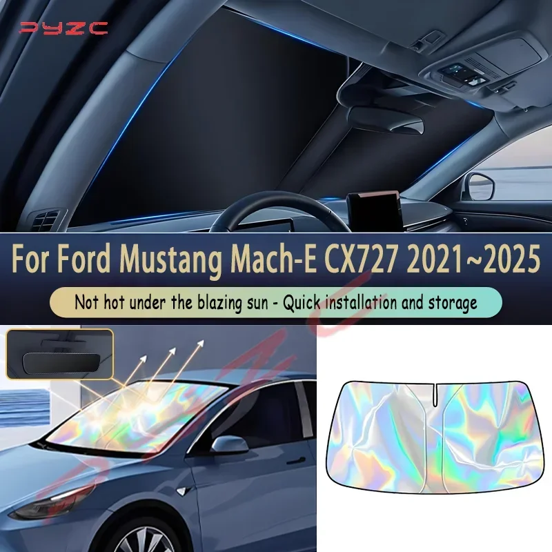 Auto Parts For Ford Mustang Mach-E 2021~2025 Car Front Window Sun Visor Blocks UV Refletive Parasol Sunshade Protector Cover