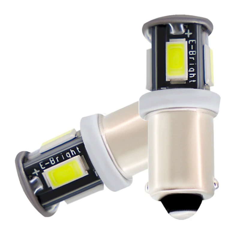 

100 шт. BA9S T4W автомобильная светодиодная лампа для чтения, лампа для авто номерного знака, купольная лампа 6SMD 5630, белый, 12 В постоянного тока