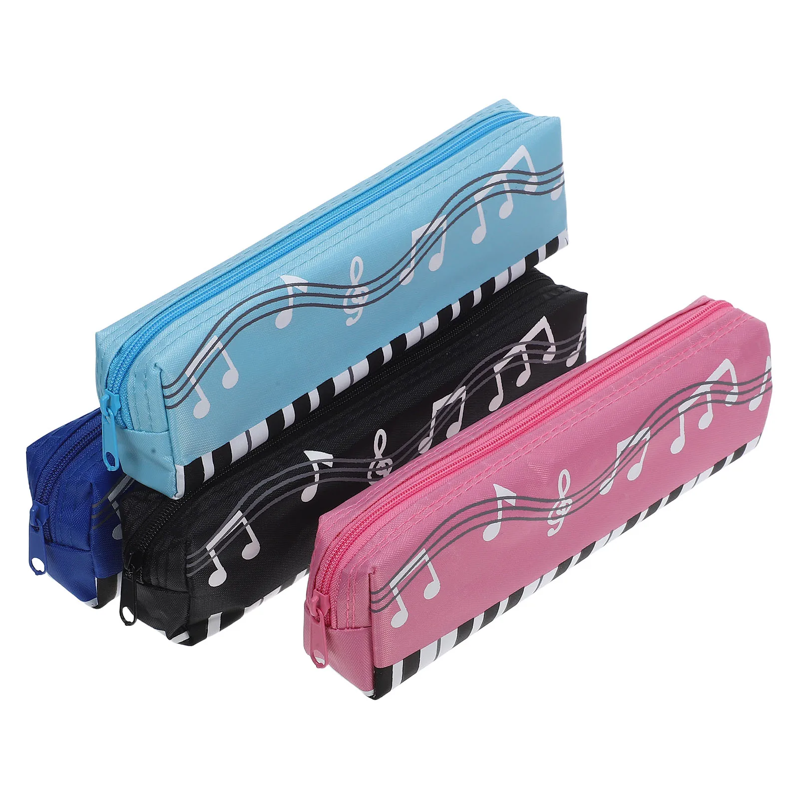 

4Pcs Pencil Case Piano Pattern Stationery Pen Bag for Students School Use Portable Zipper Pencil Pouch