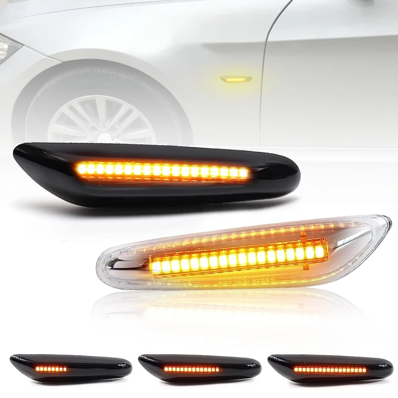 For BMW E82 E81 E88 E46 E90 E91 E92 E93 E60 E61 1/3/5 Series E83 X3 E84 X1 LED Side Marker Lamp Fender Turn Signal Amber Lights