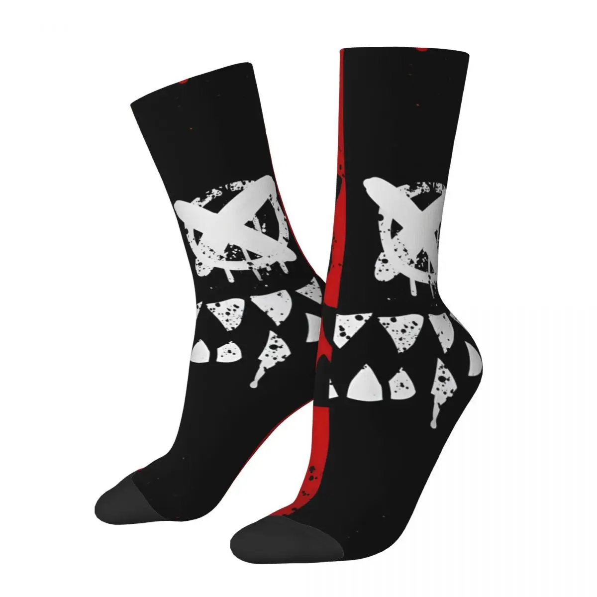 

Funny Men's Socks Doodle Devil Smiling Retro Street Arts Street Style Seamless Crew Sock Gift Pattern Printed