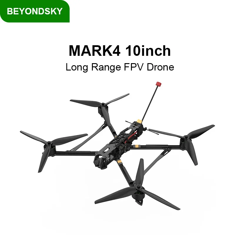 

BEYONDSKY MARK4 10-дюймовый 4 кг максимальная нагрузка дальнего действия FPV Дрон 5,8 ГГц 2,5 Вт VTX ELRS 915 МГц / 2,4 ГГц 3115 900 кВ Двигатель