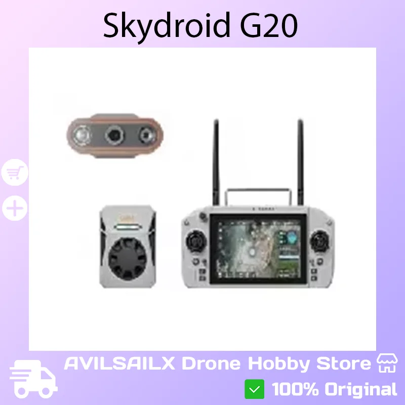 

Skydroid G20 FPV Transmitter 6nm Chip 2.4G/5.8G Dual-Band 7'' HD Display 30KM Video Downlink RC Remote Controller for Drone