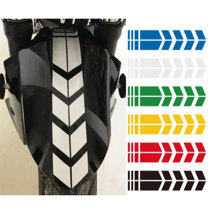 1-3sets Motorcycle Stripe Arrow Reflective Stickers Safety Warning Fender Paste Waterproof Oilproof Tape Decal