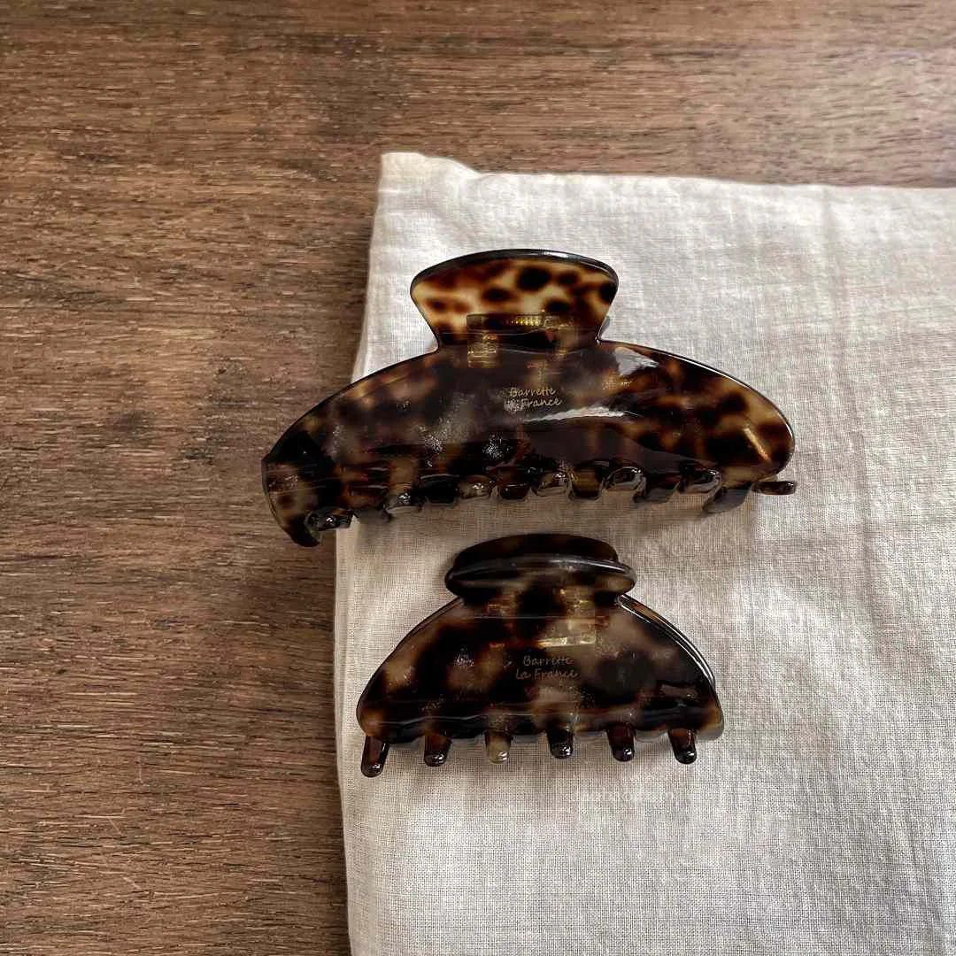1PC Premium Caramel Pearl French-Style Elegant Acetate Hair Clip Niche Half-Up Hair Clip Shark Clip Hair Accessory Bun Clip