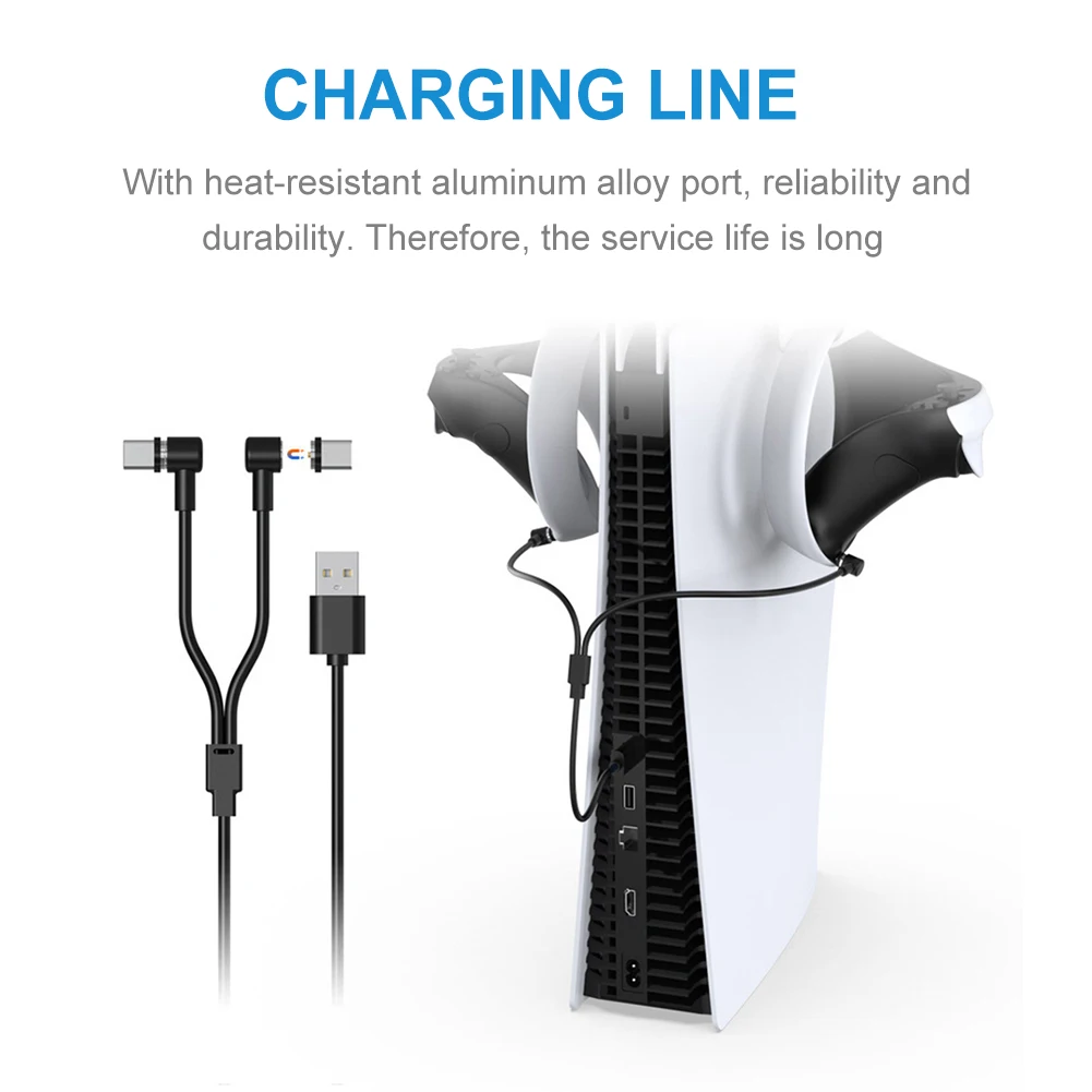 Magnetic Joystick Charging Line Two-in-One Multipurpose Handle Charging Cable Plug and Play Save Space Accessories for PS VR2