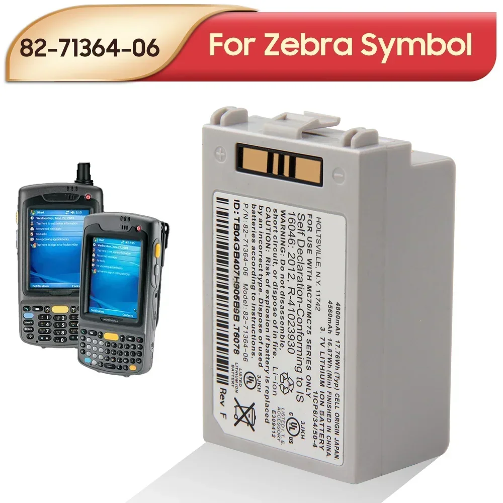 For Motorola Zebra Symbol MC70 MC7090 MC75 MC75A MC75A6 MC75A8 MC7596 82-71364-06 82-71364-05 New Battery 4800mAh