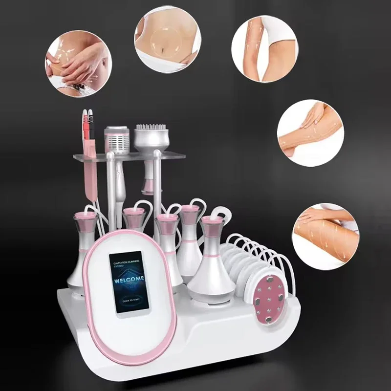 

9в1 Lipo Laser 80K Ультразвуковая кавитационная вакуумная щетка Meridian Холодный молоток БИО Микротоковая подтяжка лица для похудения