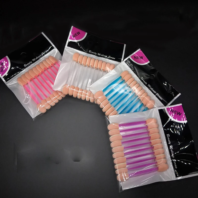 Wholesale 10Pcs/Bag Disposable Eyeshadow Brush Portable Double End Sponge Eye Shadow Applicators Beauty Makeup Tools