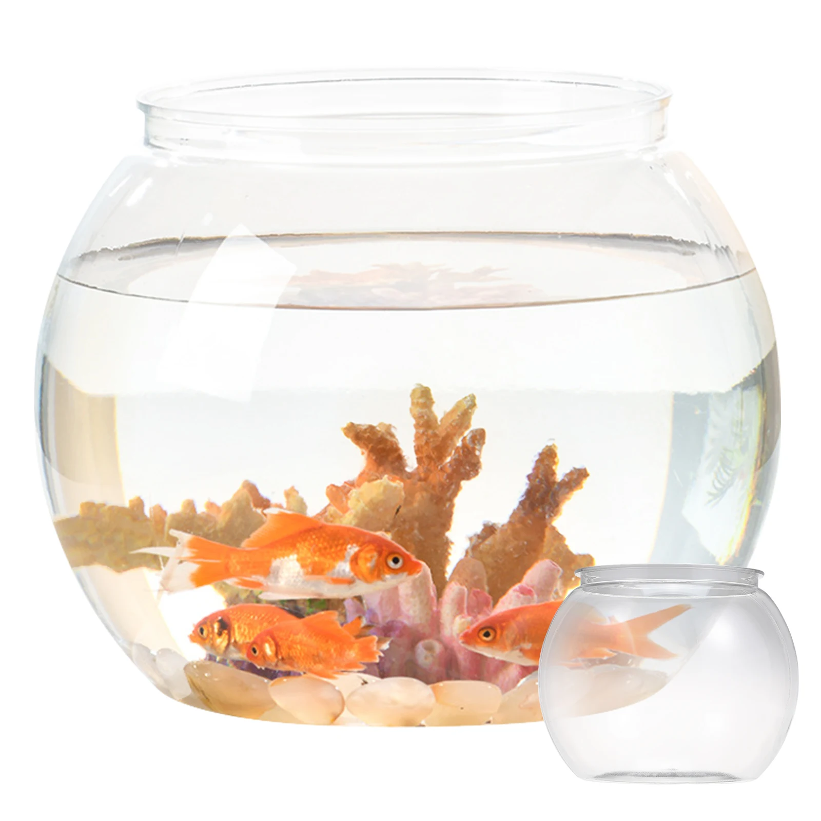 

Small Plastic Fish Tank Desktop Round Clear Bowl Anti-Falling Long-Lasting Purify Home Office Fish Bowls Plastic Round Aquarium