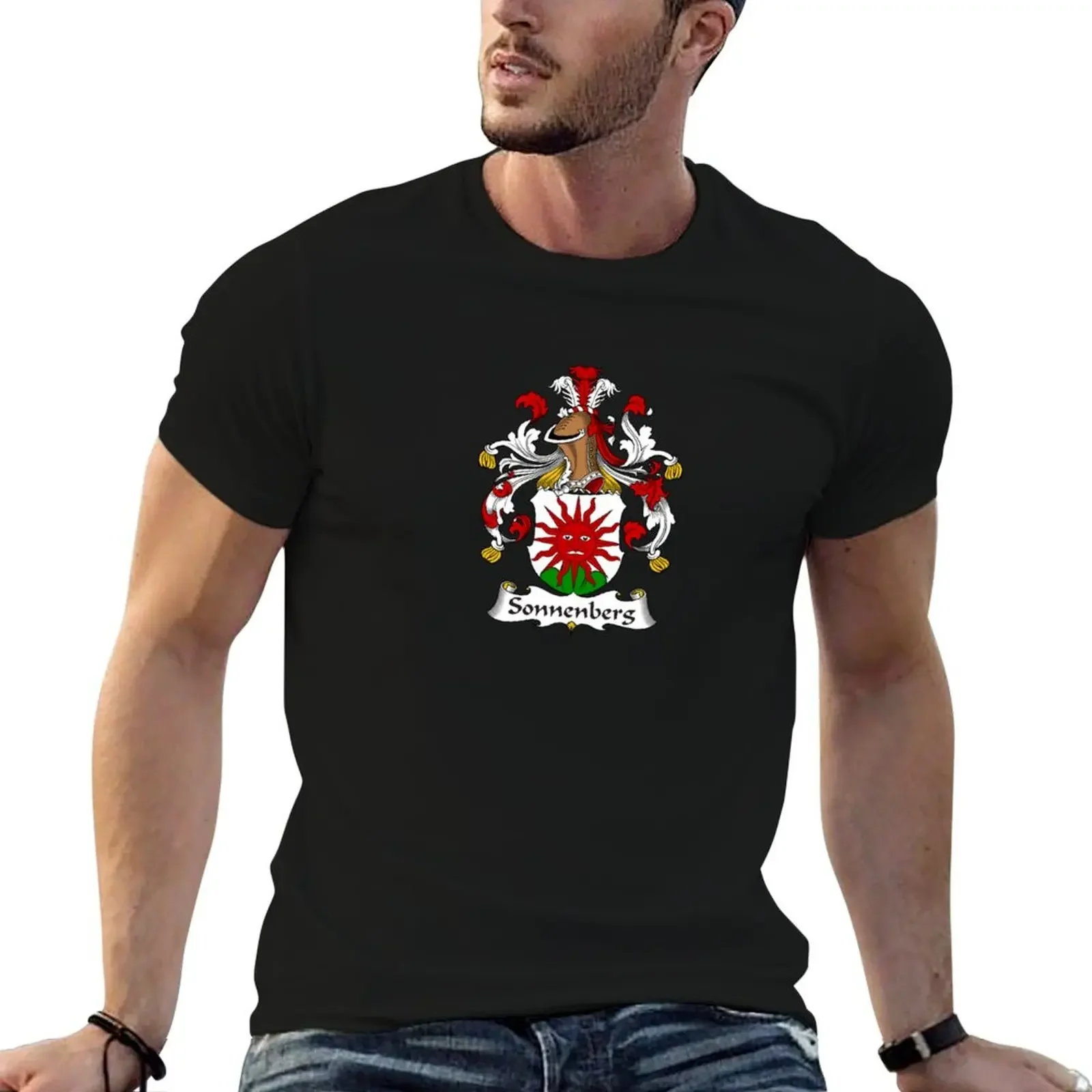 

Sonnenberg Coat of Arms - Family Crest Shirt T-Shirt heavyweights animal prinfor boys Aesthetic clothing men t shirt