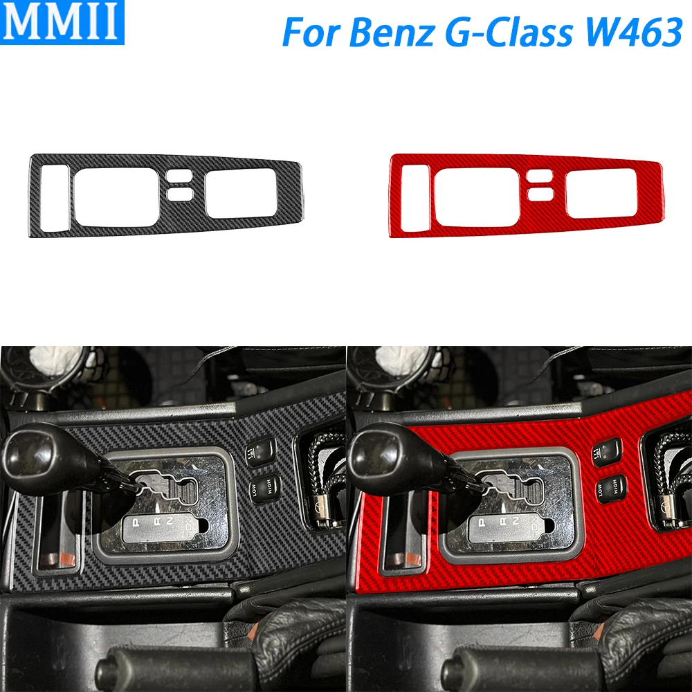 

For Benz G-Class W463 G500 G55 2004-2012 Real Carbon Fiber Gear Shift Panel Surround Trim Cover Car Interior Accessories Sticker