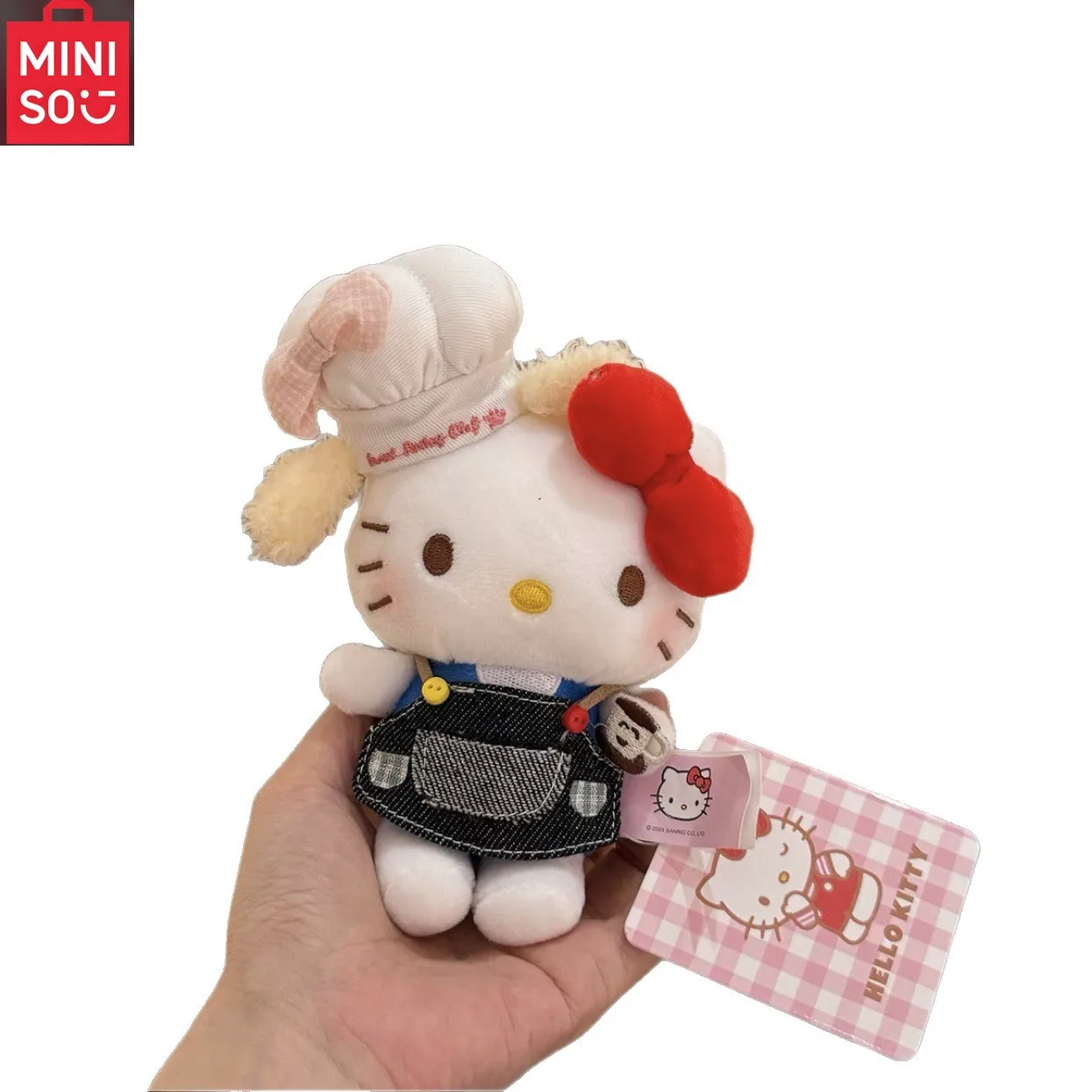 سانريو ألعاب الدمى القطيفة مرحبا كيتي المفاتيح دانيال الحب مشبك صغير الشيف Kt اكسسوارات اليابانية لطيف حقيبة عالية الجودة الديكور #5