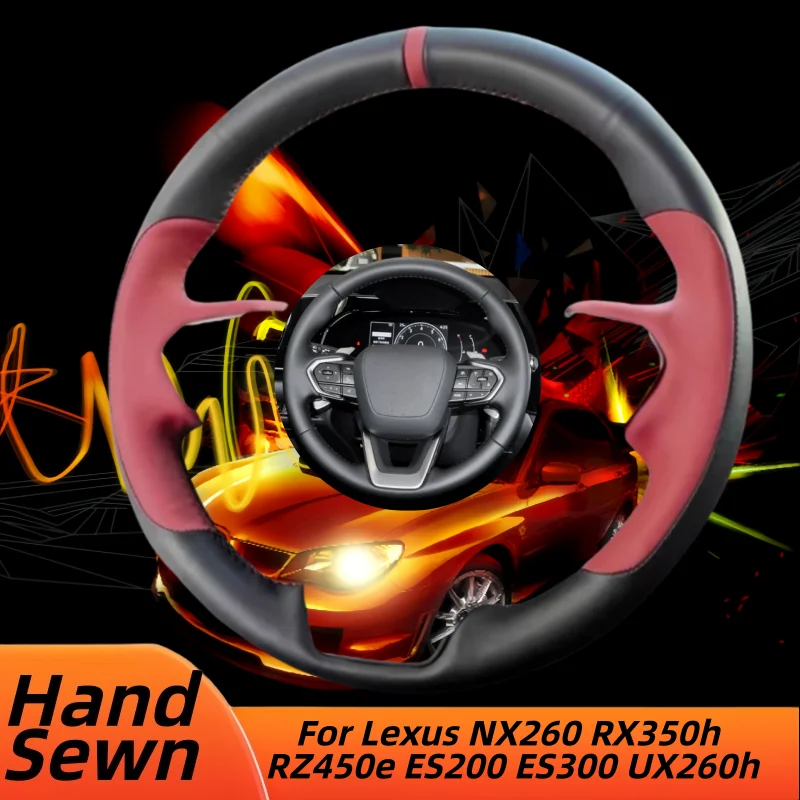 

Hand-Sewn Genuine Leather Car Steering Wheel Cover For Lexus NX260 RX350h RZ450e ES200 ES300 UX260h Car Interior Accessories