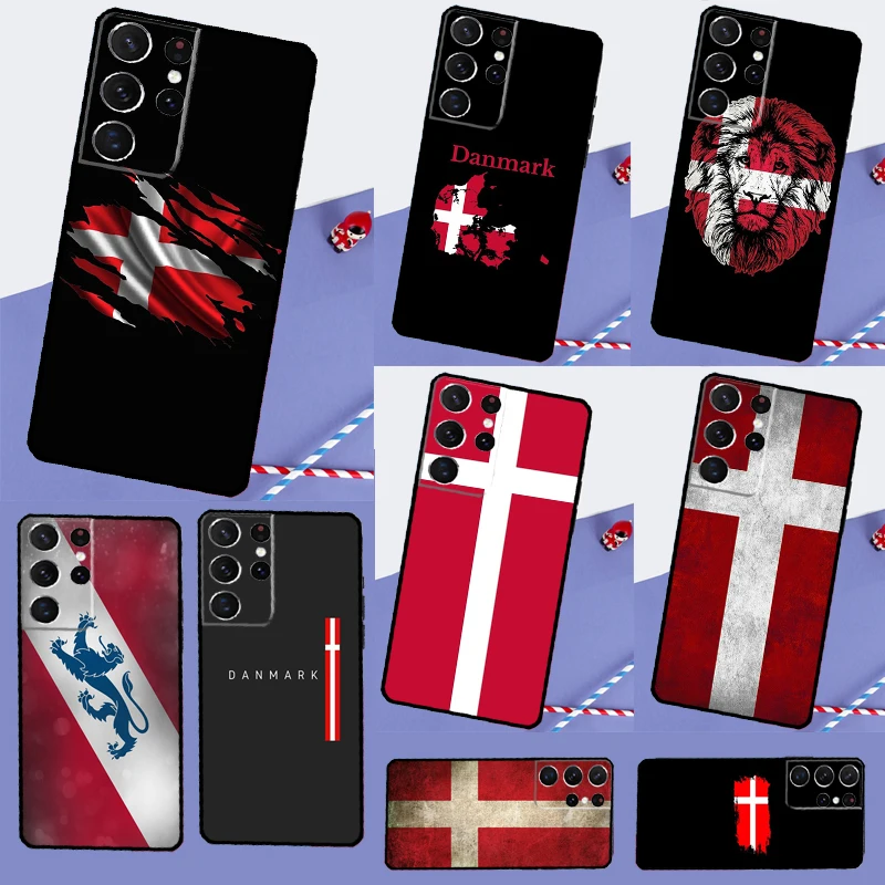 Denmark Flag Case For Samsung Galaxy S23 S22 Ultra S21 Plus Note 10 20 Ultra S8 S9 S10 S20 FE Back Cover