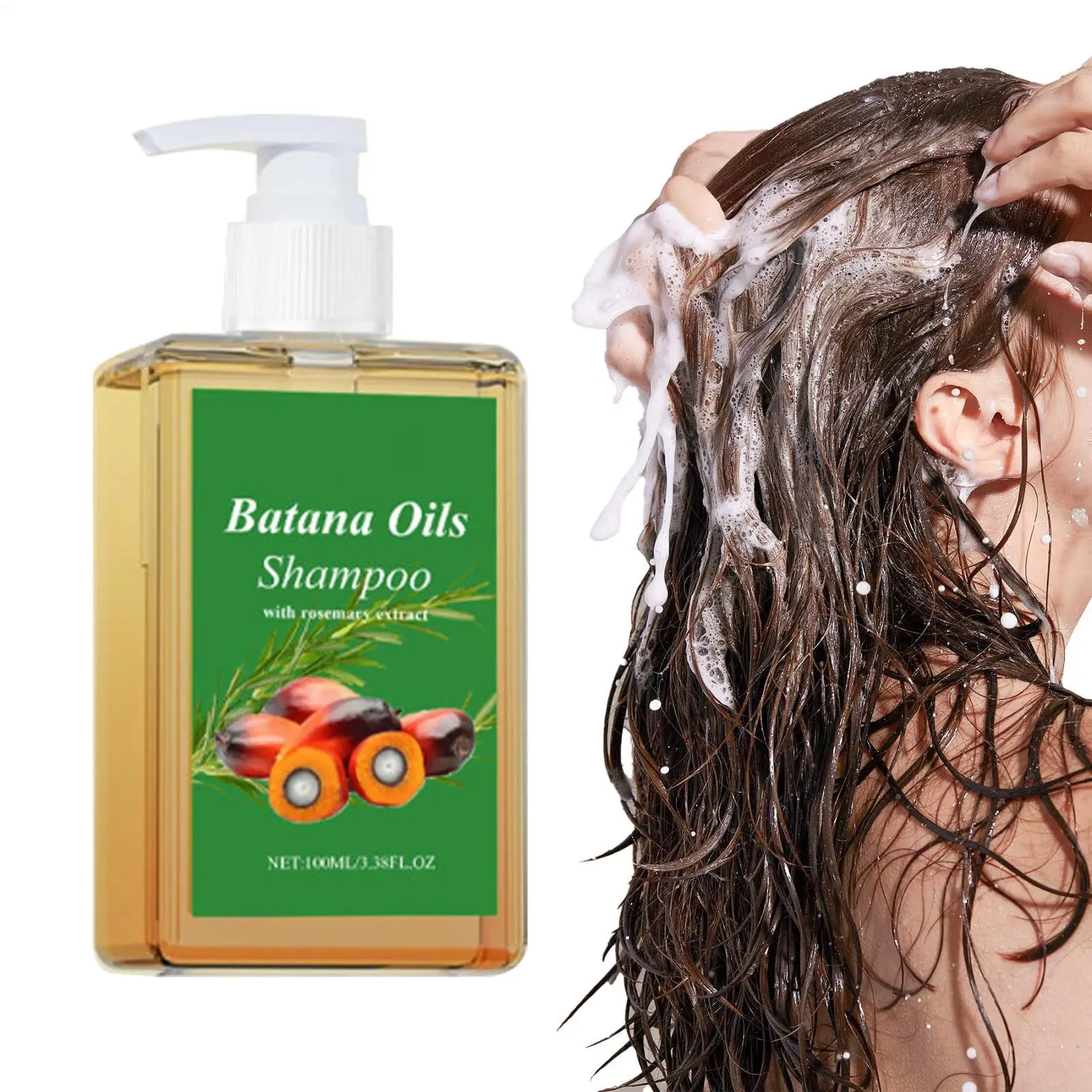 

100ML BatanaOil Shampoo Nourishing Hair Growth Strengthens Restore Damaged Split Hair Scalp Cleansing Dandruff Control Care